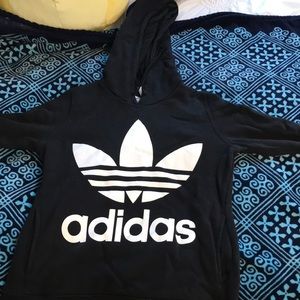 Black adidas logo hoodie.
